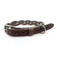 Afbeelding geladen in Galerij-viewer, Twisted Stone braided leather dog collar with metal buckle and D-ring by Cooper & Quint