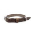 Afbeelding geladen in Galerij-viewer, No Fuss Stone eco-friendly Italian leather dog collar with metal buckle and adjustable strap