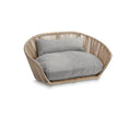Afbeelding geladen in Galerij-viewer, VOGUE hondenmand with woven frame and grey ECO-COMFORT mattress for stylish and comfortable pet resting