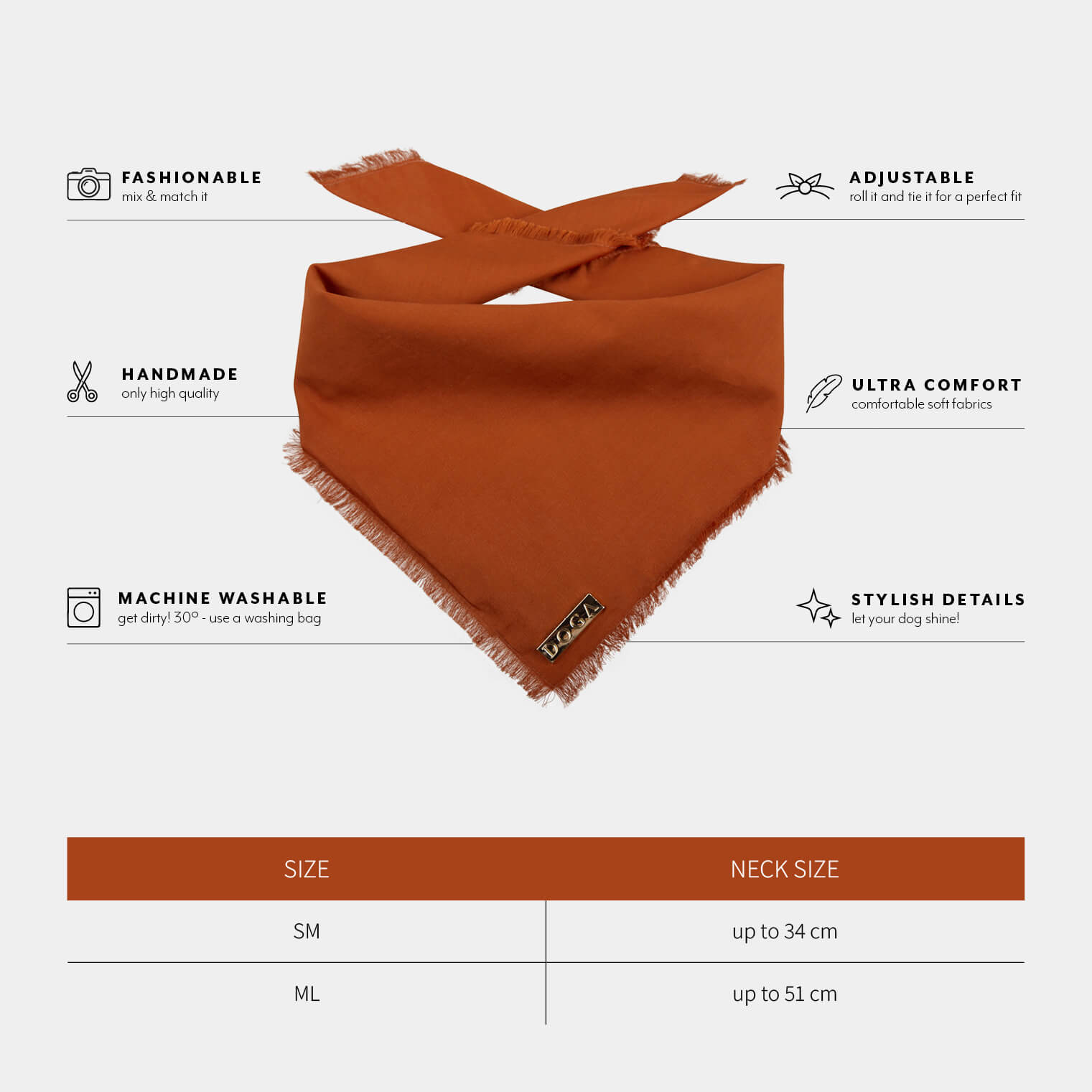Honden bandana Voile Cognac
Ben je ooit op het idee gekomen om je hond een stijlvolle en trendy bandana te geven om zijn persoonlijkheid en uiterlijk extra flair te geven? Met de luxe Honden bDogawafwafHonden bandana Voile Cognac