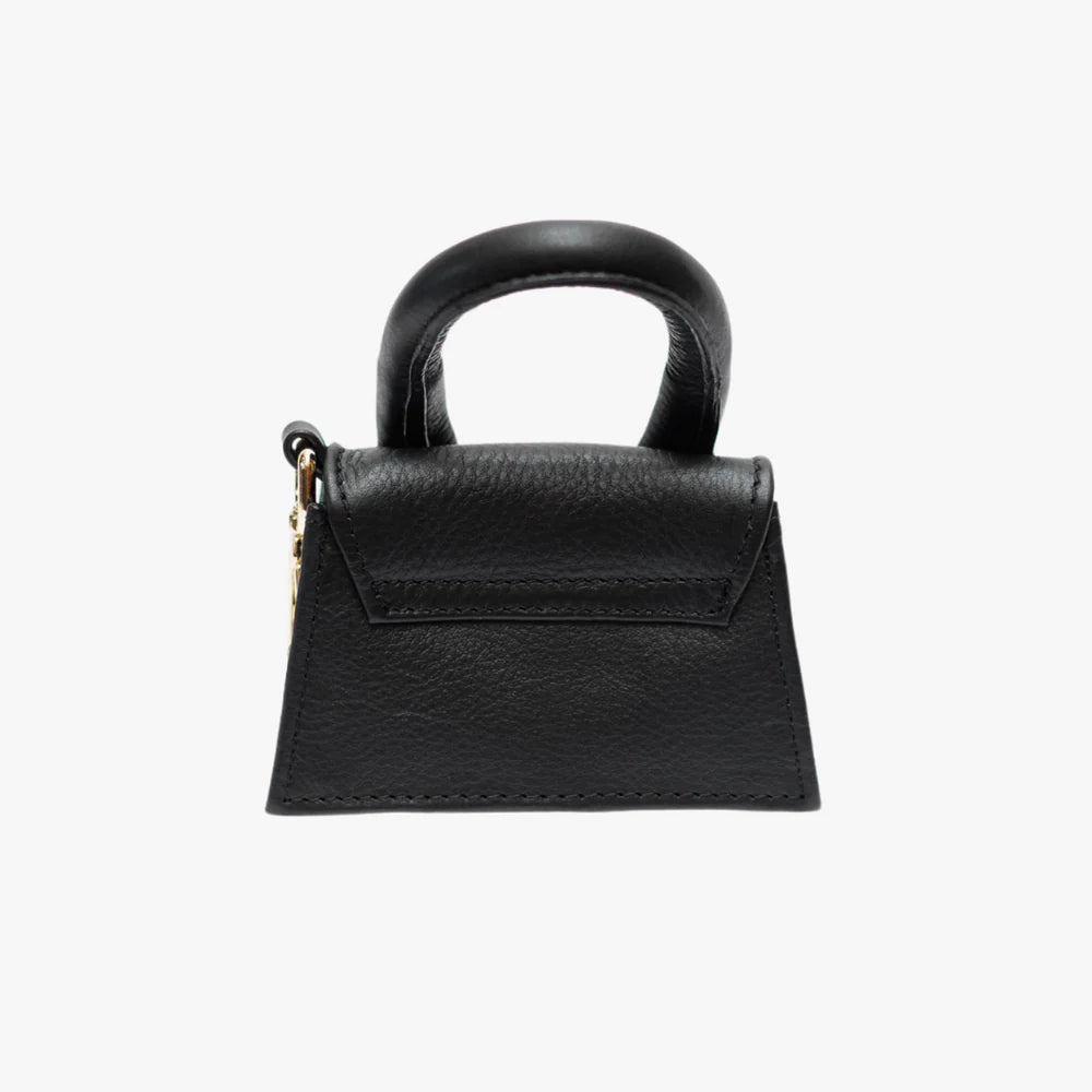 Zwart Designer tas voor hondenkoekjes en poepzakken.