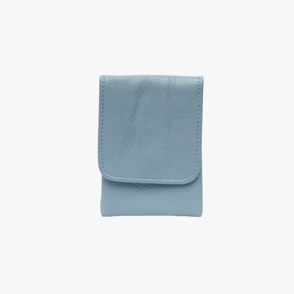 Poepzakhouder Licht blauw Leer