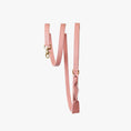 Afbeelding geladen in Galerij-viewer, Pink luxury leather dog leash with gold hardware, stylish and durable for fashionable walks.
