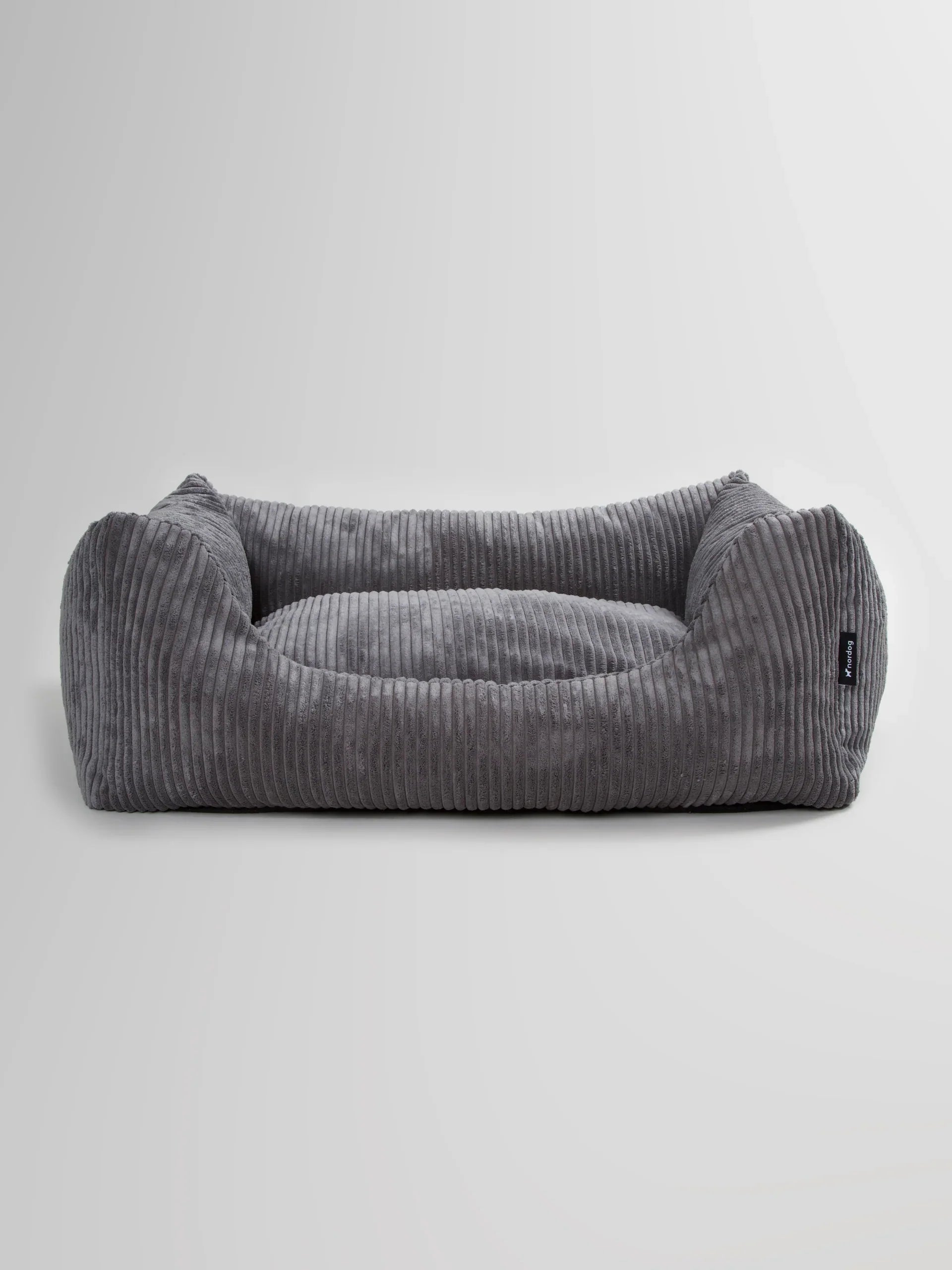 Luxe antraciet hondenmand Oscar Velvet, Nordog design, fluweel en memory foam.