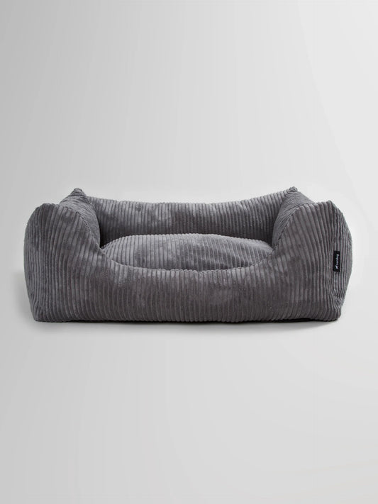 Luxe antraciet hondenmand Oscar Velvet, Nordog design, fluweel en memory foam.
