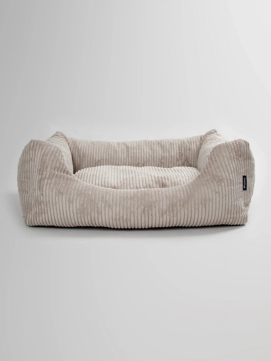 Beige velvet dog bed Oscar by Nordog, luxurious and comfortable.