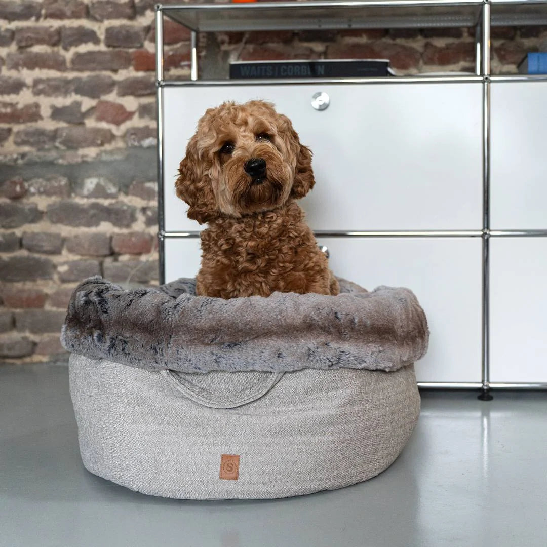 POOCH POUCH Mist ronde Hondenmand off white