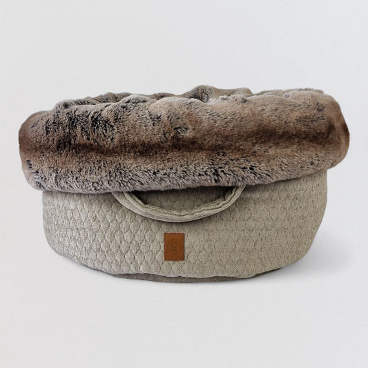 POOCH POUCH Mist ronde Hondenmand off white