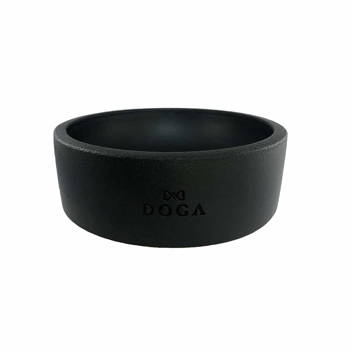 Luxury black concrete dog bowl by DOGA, handmade in the Netherlands, elegant and durable design.