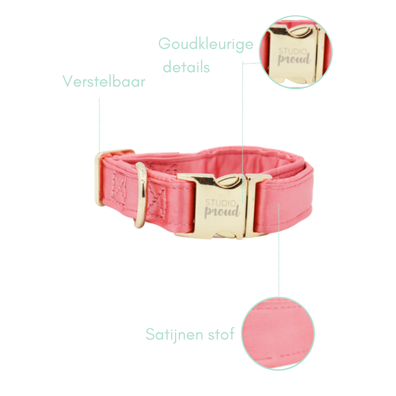 Hondenhalsband Roze satijn