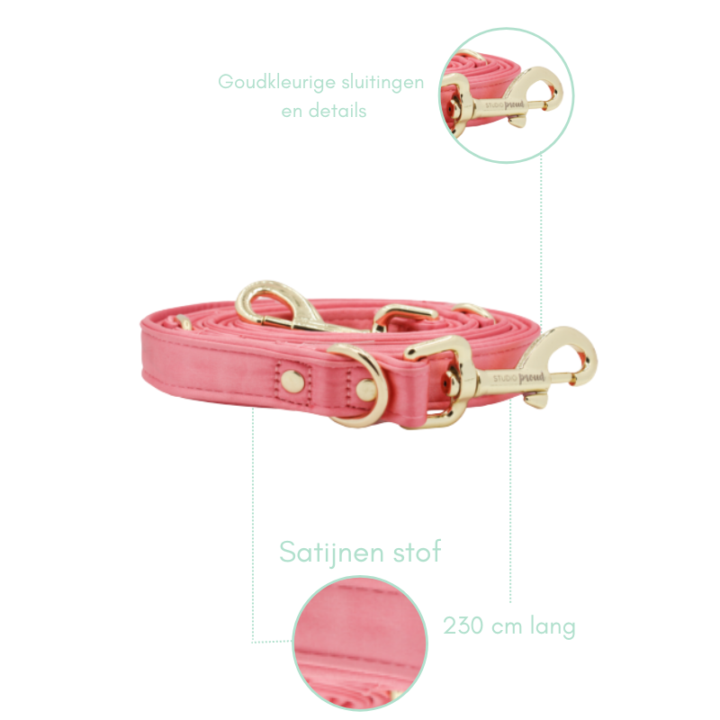 Hondenhalsband Roze satijn