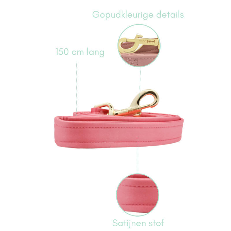 Hondenhalsband Roze satijn