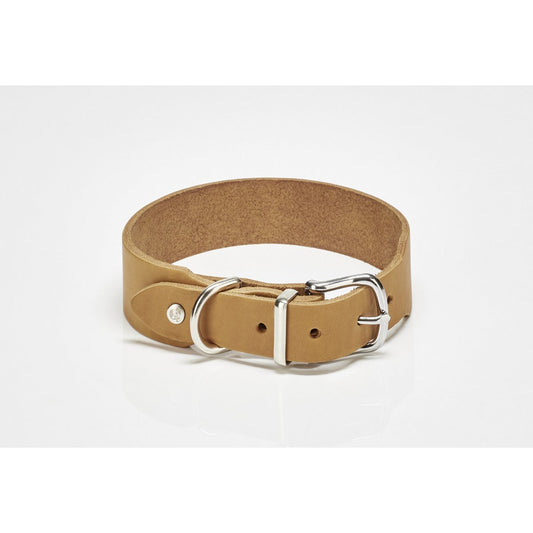 GIRO Hondenhalsband Honing in duurzaam volnerf vetleer met metalen gespen.